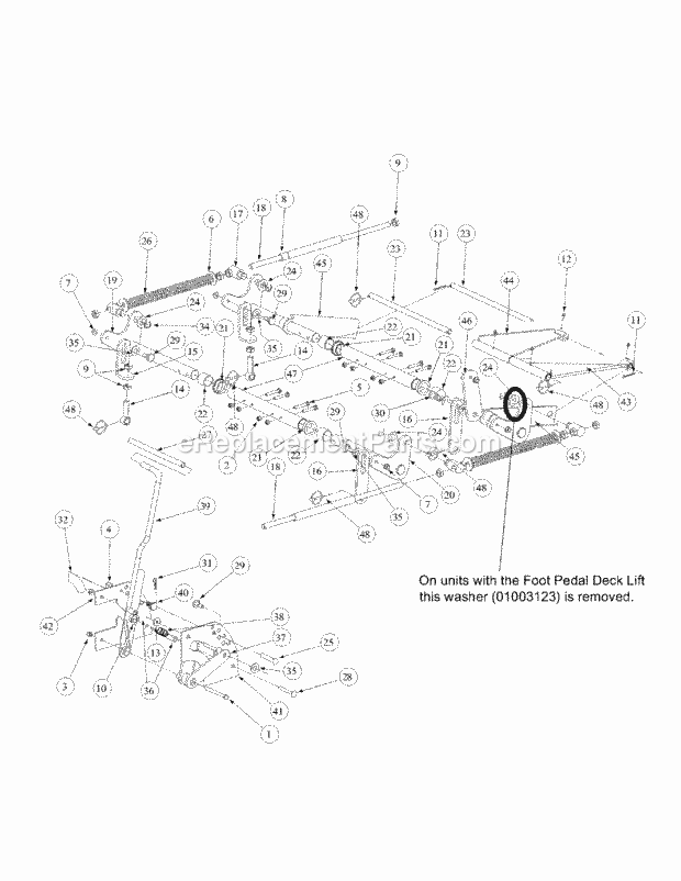 Lift Assembly Diagram and Parts List for M48-KHS 53AB5B5M150 Cub Cadet Sprayer